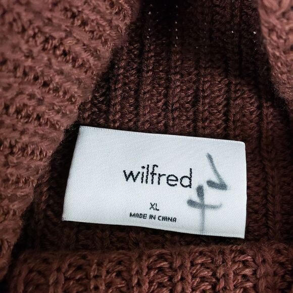 Wilfred Merino Wool Sweater Dress Chocolate Brown Womens XL Slouchy Minimalist - Picture 10 of 12